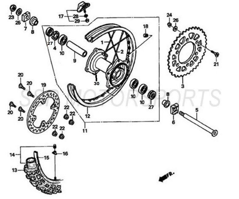 Ssr Rear End Rear Wheel Assembly for SSR SR250S