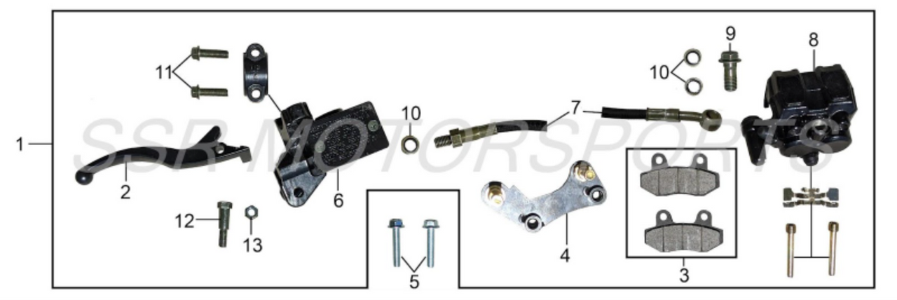 FRONT BRAKE PAD SET (TR110/TR125BW/TR140/TR140BW/TR160/TR170/TX160/TX170) ALSO FITS THUMPSTAR PIT BIKES!