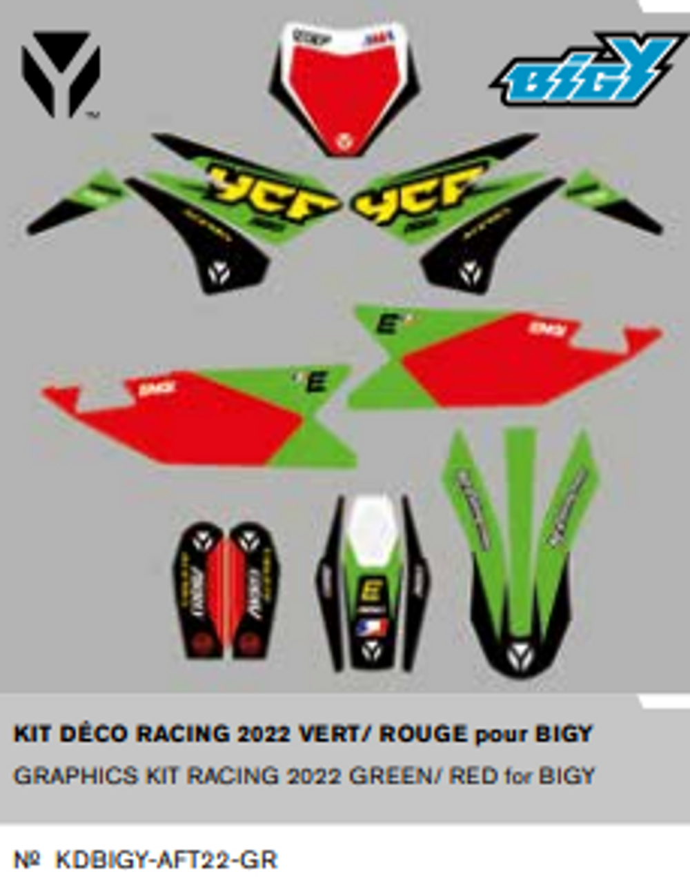 (01) RACING GRAPHIC KIT GREEN/RED (BIGY) 2022