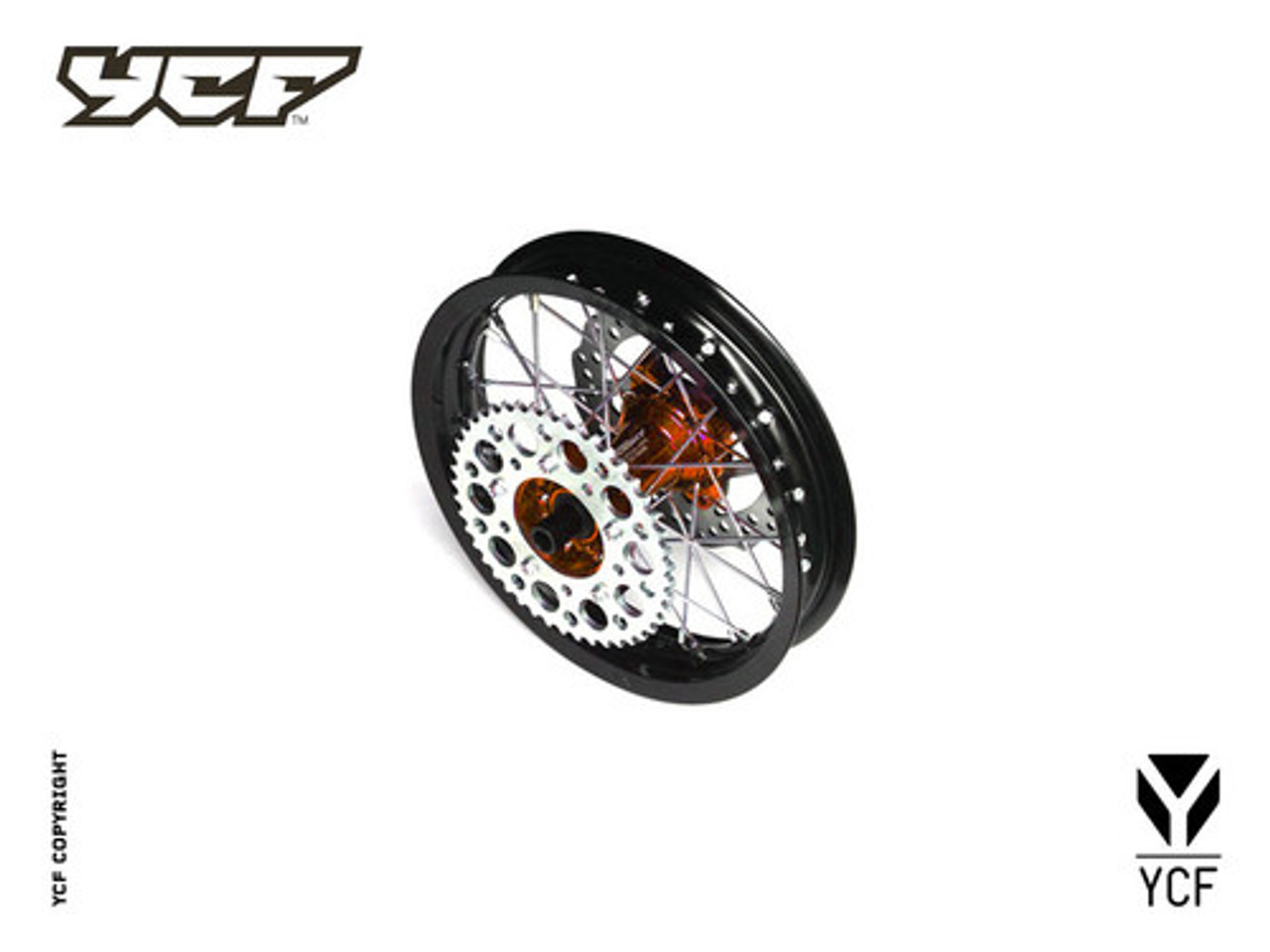 (01) 12" COMPLETE ALUMINUM REAR WHEEL-MULTIPLE COLORS