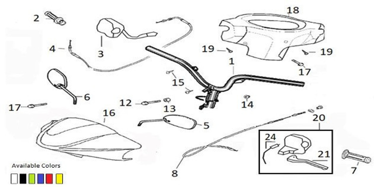 (13) WOLF SCOOTER Handle Bar Spacer