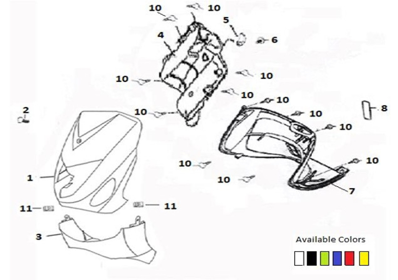 (02A) WOLF SCOOTER Front Cover Rubber Grommet