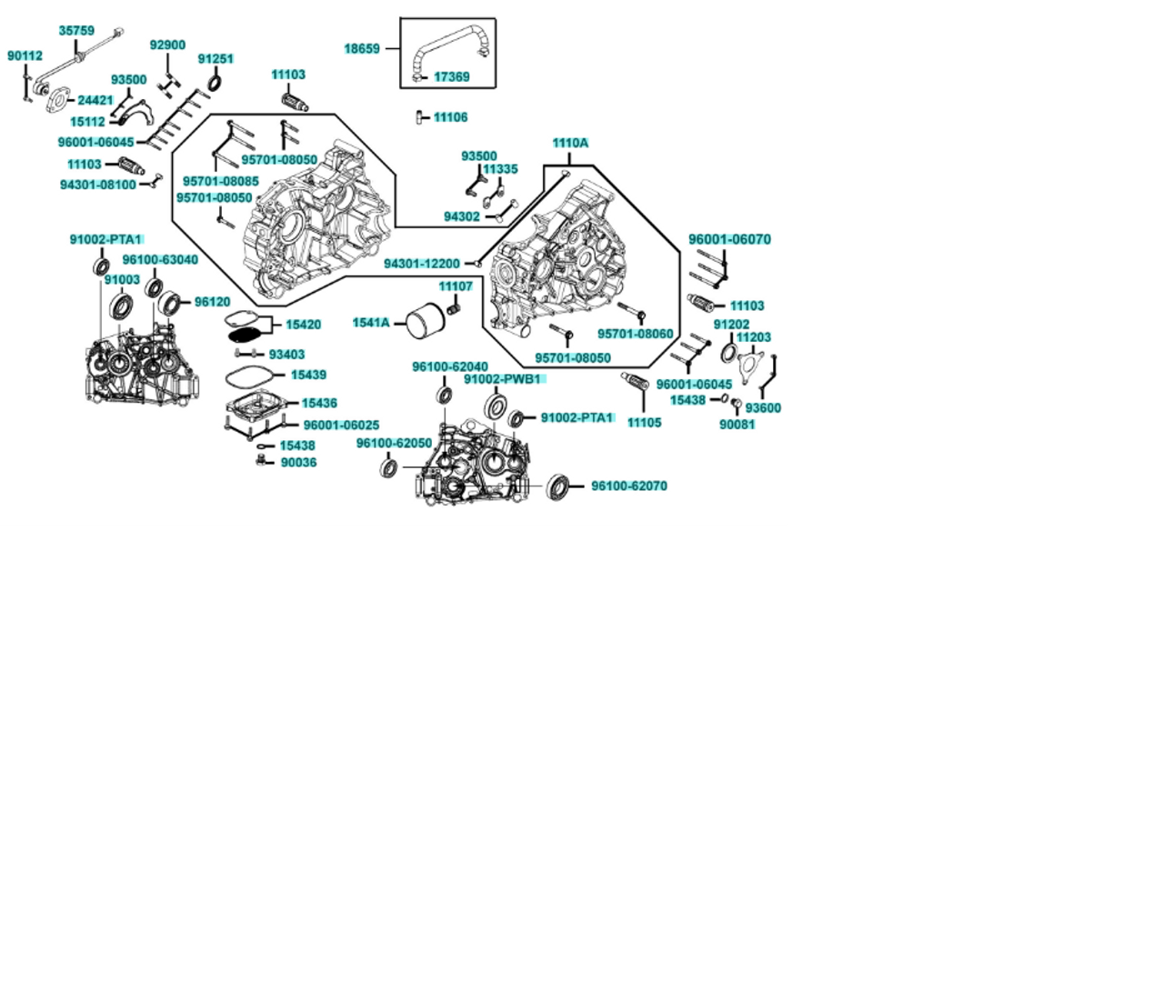 KYMCO UXV 450i Right Crankcase Parts