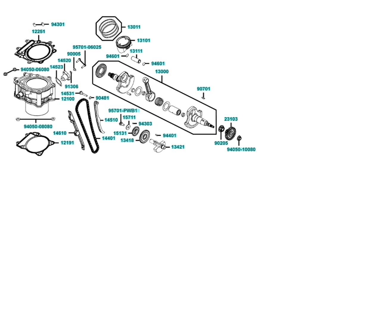 KYMCO UXV 450i Cylinder | Piston | Crankshaft