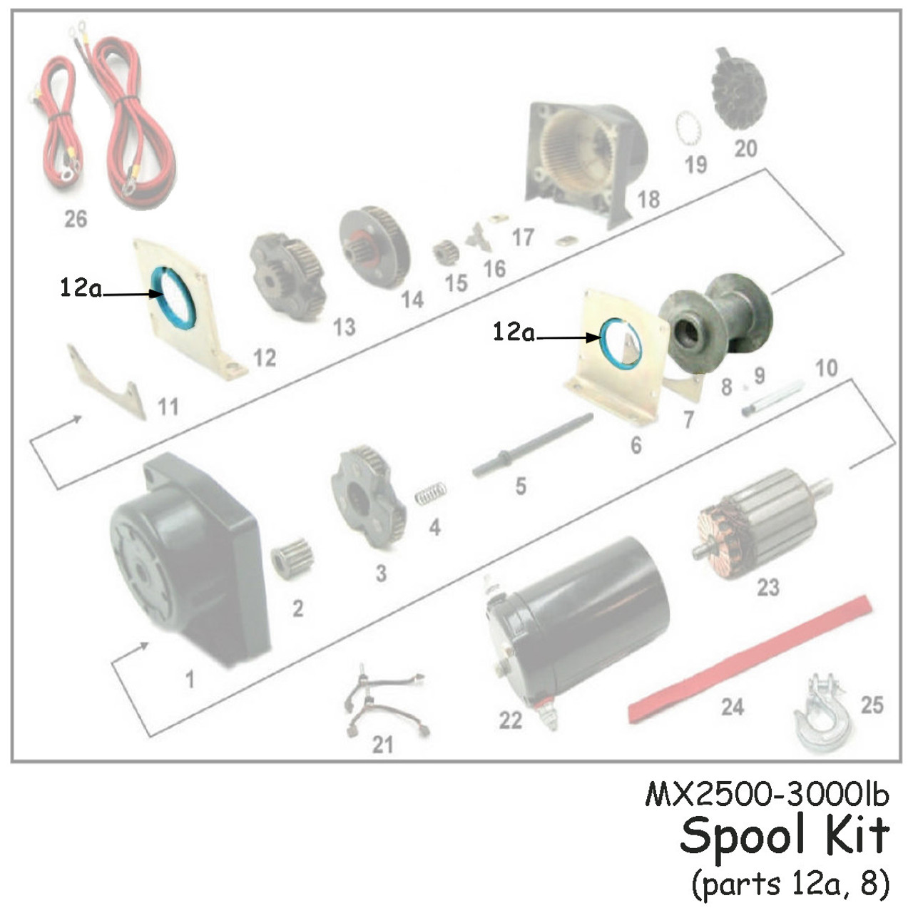 VIPER Replacement Parts for Max Winch - 2500-3000lb