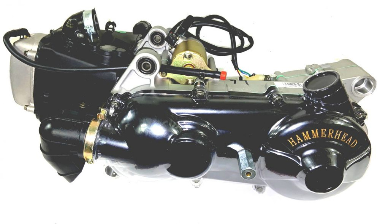 (01) Hammerhead 150cc Engine Assembly with Internal Reverse and Oil-Cooler Holes for 150cc, GY6