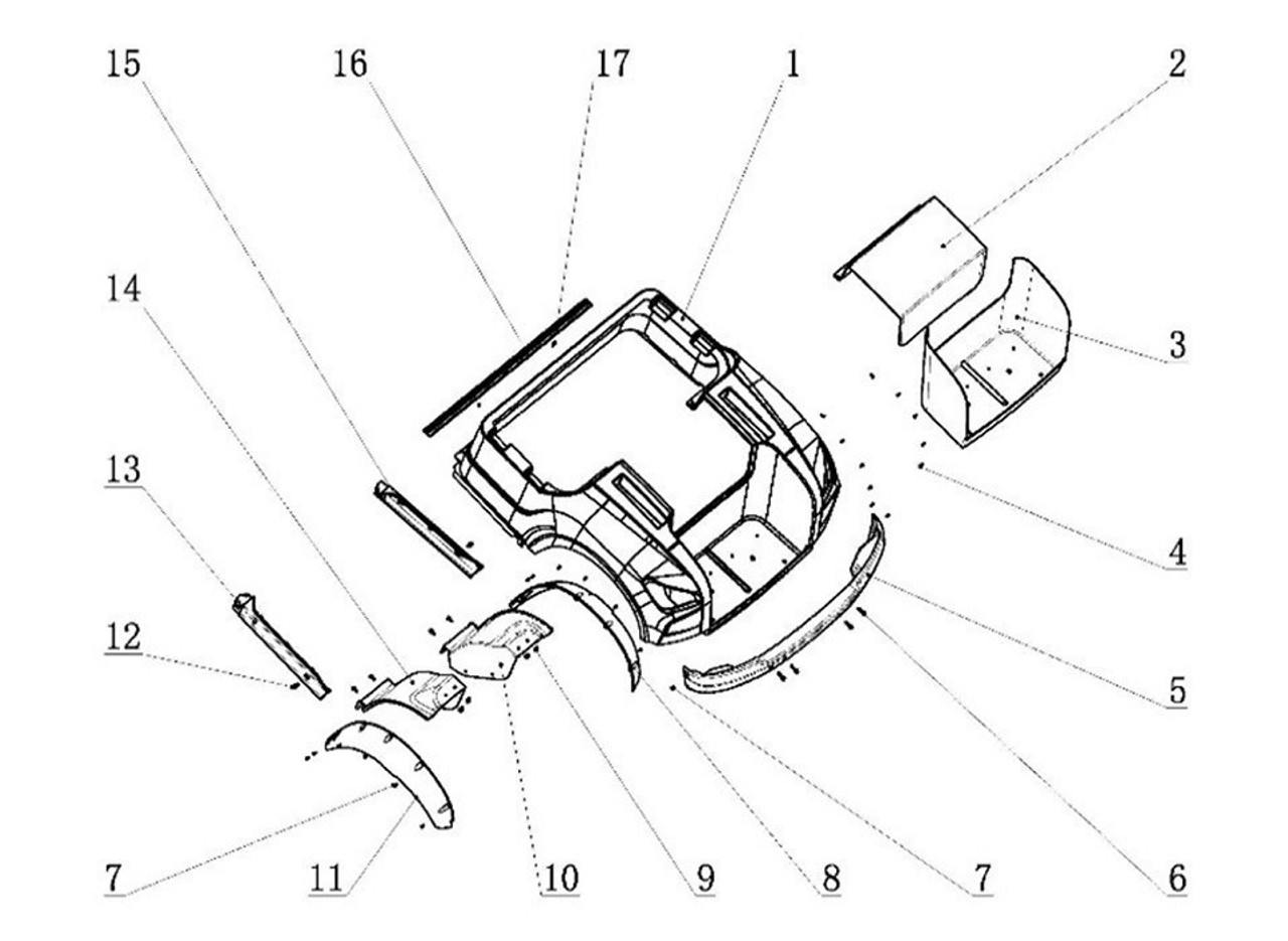 (11) Kandi Kruiser Wheel Fender, Rear Driver