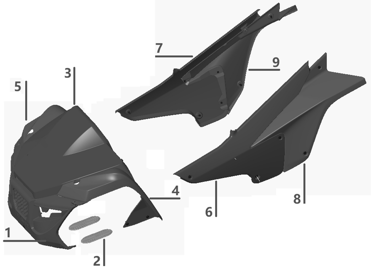 (03) Hammerhead Mudhead SE Front Upper Nose Piece (Multiple Colors)
