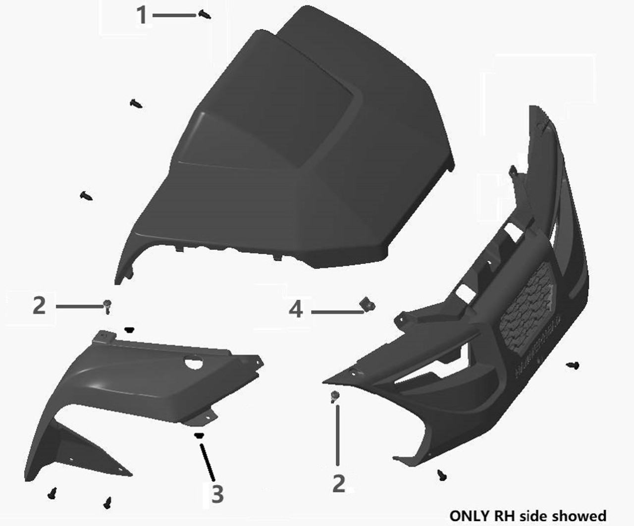 (01) Hammerhead Mudhead SE Plastic Fender Clip