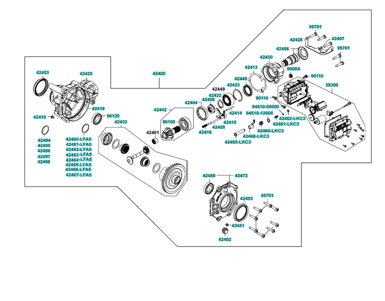 2022 KYMCO UXV 700i (Gearcase Front Right Assembly)