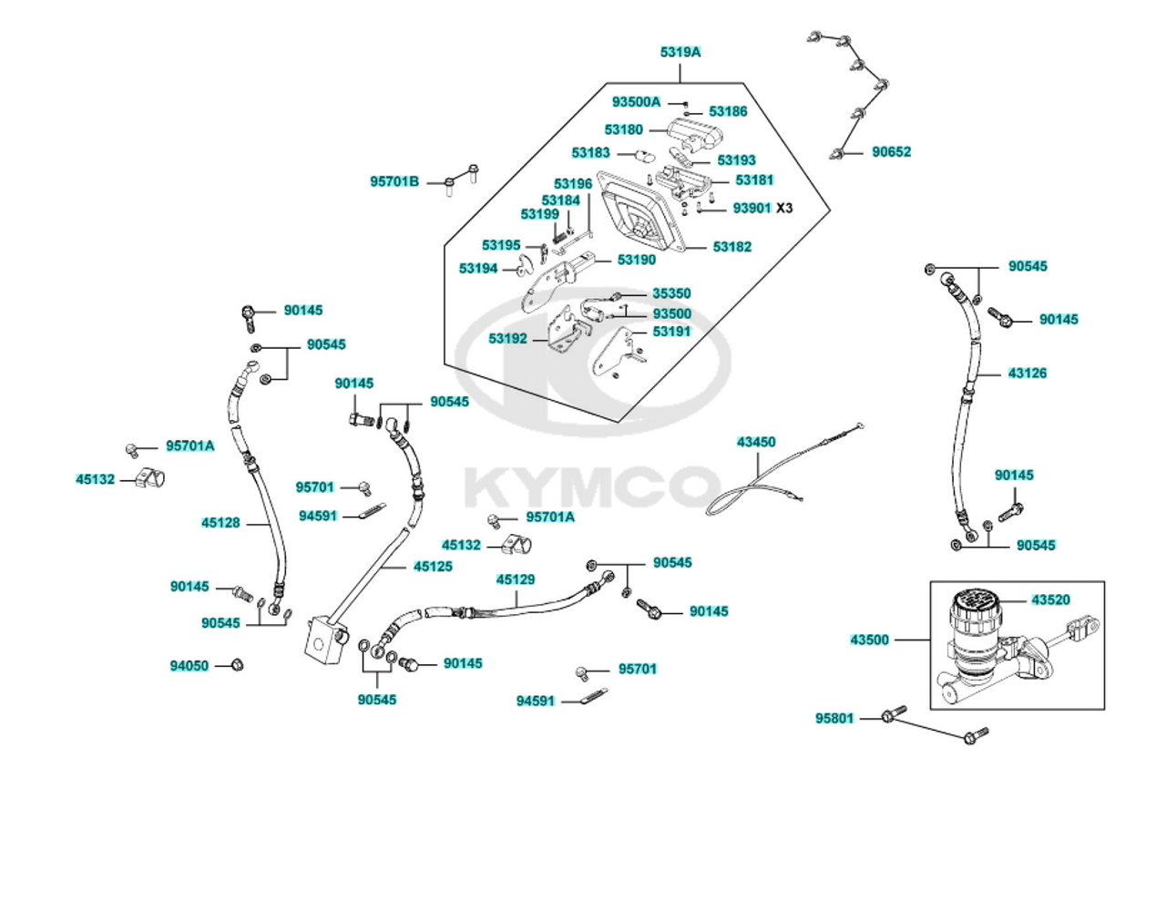 2022 KYMCO UXV 700i (Hose Assembly Right Brake)