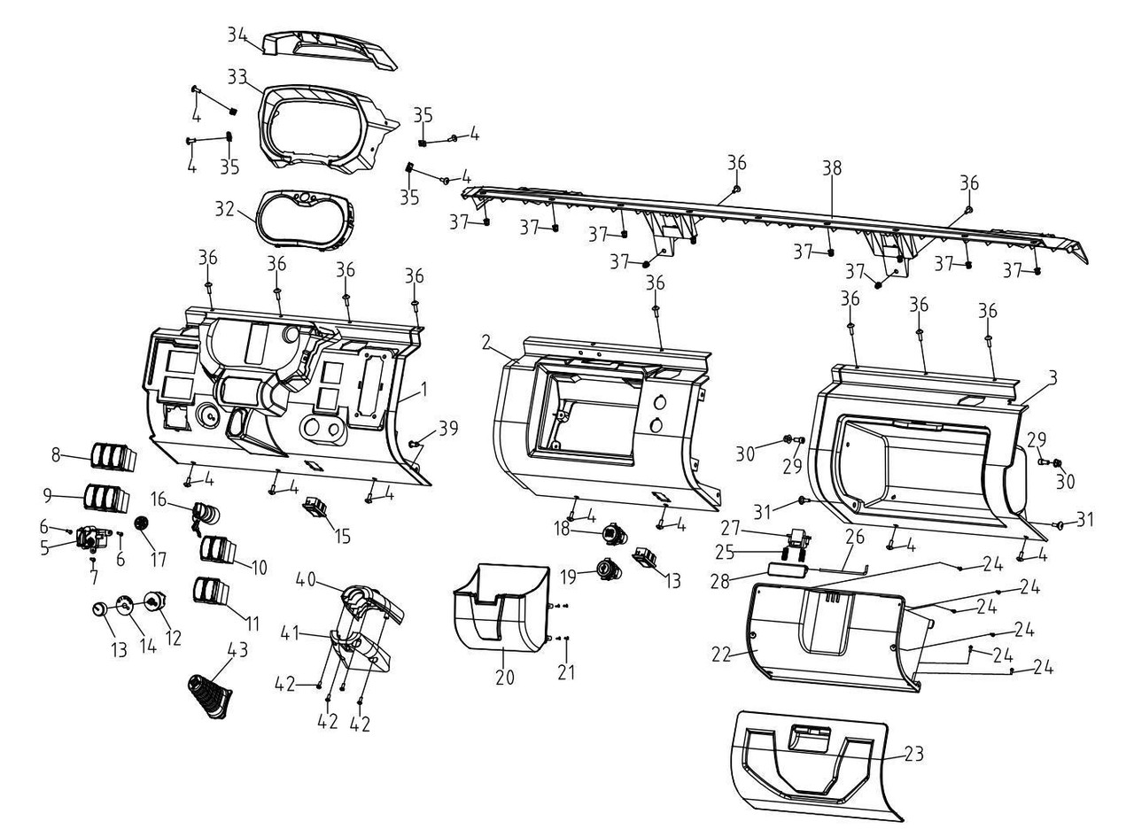 2023 Aodes Desertcross 1000-6 HVAC (Dash Assembly 1)