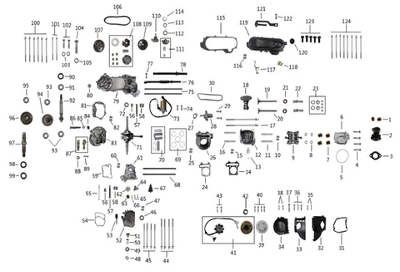 (03) - 101015 - Intake Manifold Heat Shield & Gasket Set for Speedy 50 and more