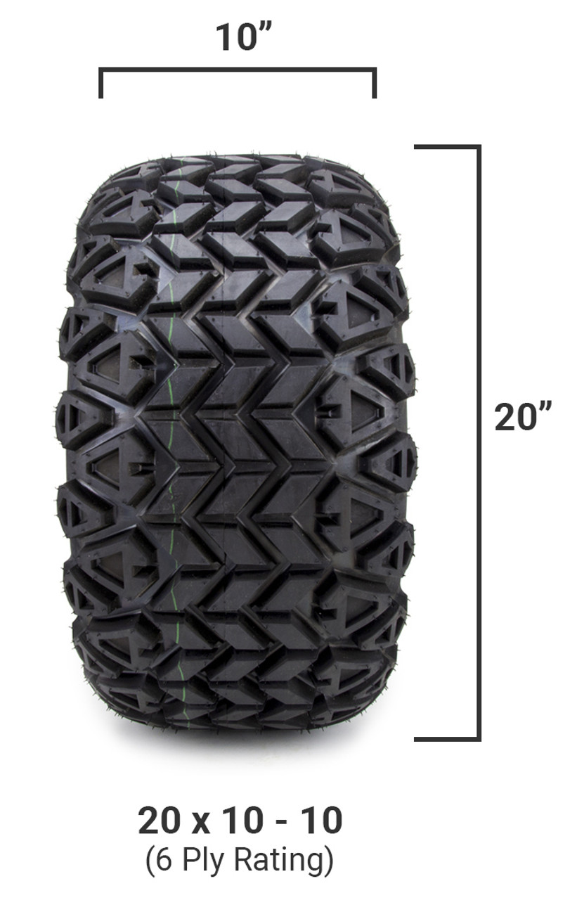 Arisun X-Trail Series All Terrain Golf Cart Tire - 20x10-10 (6-Ply)