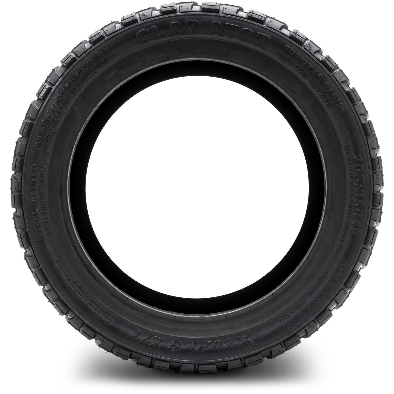 Xcomp Gladiator 205x35-R12 Steel Belt Radial Golf Cart Tire