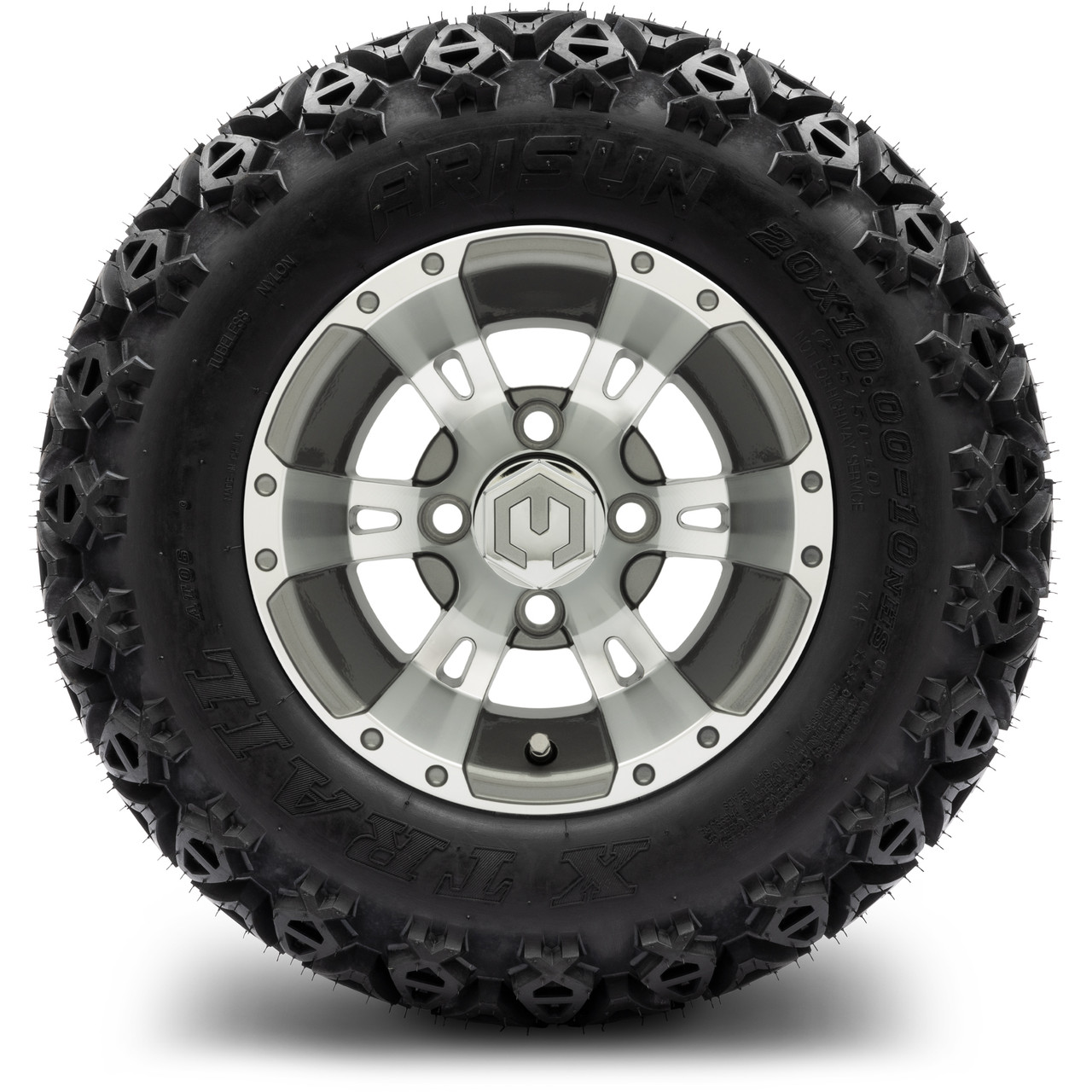 MODZ 10" Ambush Gunmetal Wheels & OffRoad Tires Combo