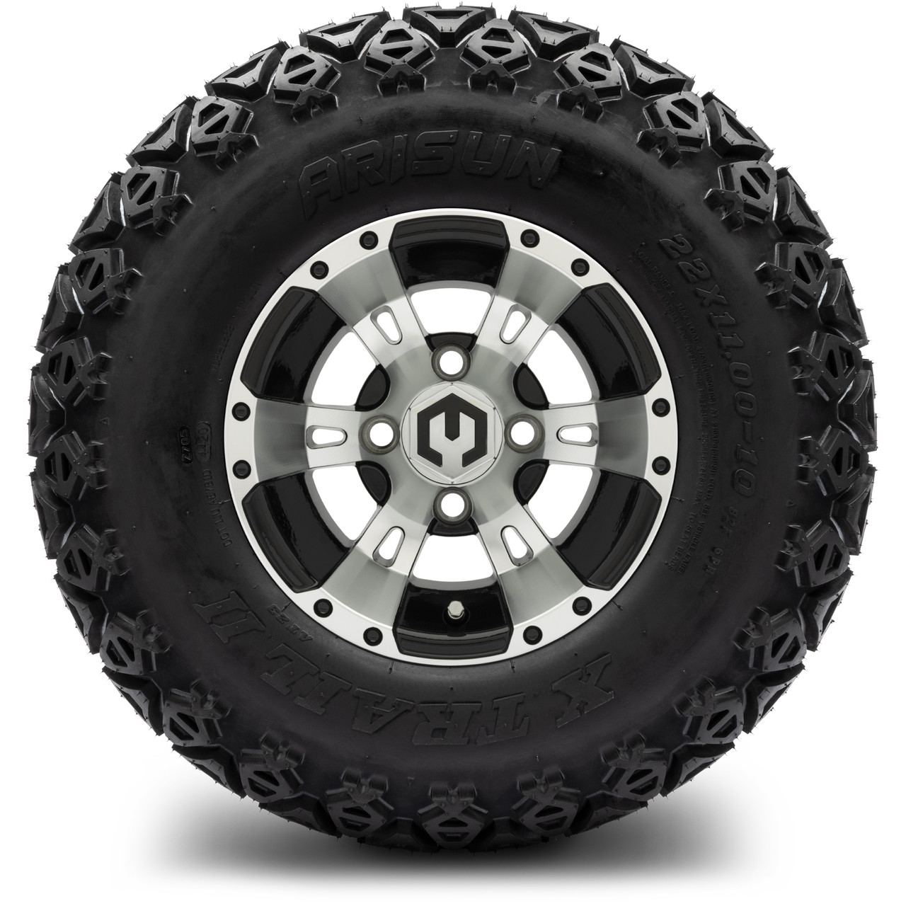 MODZ 10" Ambush Machined Black Wheels & OffRoad Tires Combo