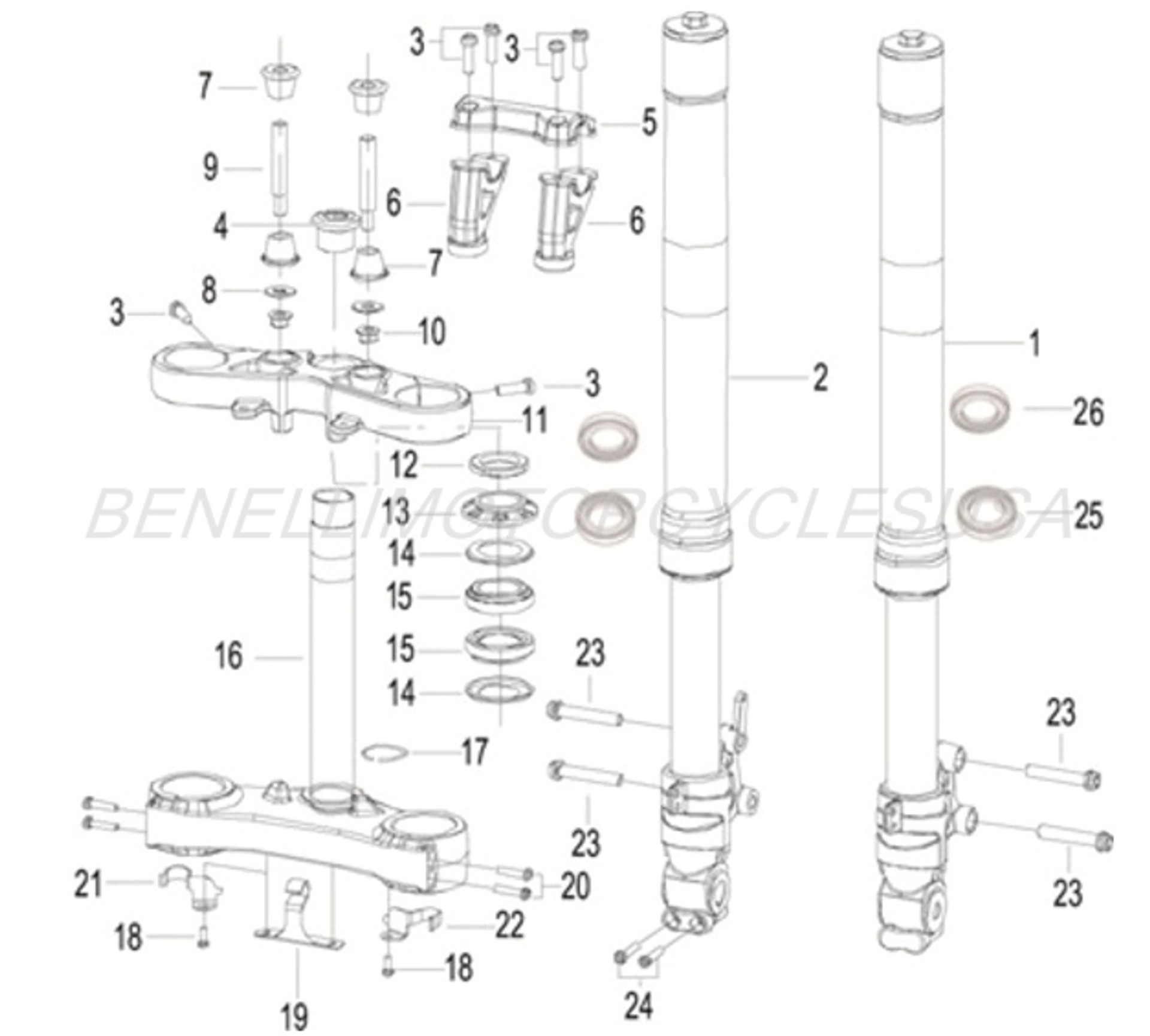 FRONT LEFT FORK for Beneli TNT 300 FRONT LEFT FORK for Beneli TNT 300