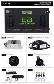 Eco Lithium Battery Complete Bundle for Club Car Precedent (09+)/Onward/Tempo 70V 105Ah Eco Lithium Battery Complete Bundle for Club Car Precedent (09+)/Onward/Tempo 70V 105Ah