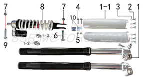 FRONT FORK SET (SSR SR189/XD250) FRONT FORK SET (SSR SR189/XD250)