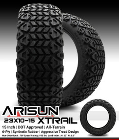 Arisun X-Trail Series All Terrain Golf Cart Tire - 23x10-15 (6-Ply) Arisun X-Trail Series All Terrain Golf Cart Tire - 23x10-15 (6-Ply)