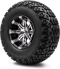 MODZ Tempest Machined Black 10" Golf Cart Wheels and Arisun X-Trail (22x11-10) All-Terrain Golf Cart Tires Combo - Set of 4 MODZ Tempest Machined Black 10" Golf Cart Wheels and Arisun X-Trail (22x11-10) All-Terrain Golf Cart Tires Combo - Set of 4