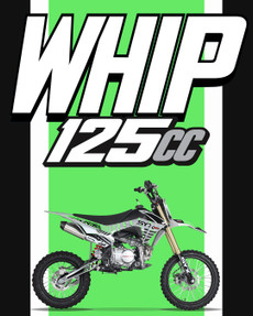 The image showcases the SYX MotoPro WHIP PAD125-3 125cc Pit Bike in one of its three available color options. The bike features a sleek design with upgraded graphics and plastics, highlighting its modern and aggressive look. The anodized hydraulic front fork and coil spring rear shock absorber are visible, emphasizing the bike's advanced suspension system. The heavy-duty black steel rims with off-road tires and hydraulic disc brakes are prominently displayed, showcasing the bike's durability and safety features. The handlebar with a built-in hour meter and the SY-Forged triple clamp add to the bike's premium feel. Overall, the image captures the essence of a high-performance, stylish, and durable pit bike ready for any off-road adventure. The image showcases the SYX MotoPro WHIP PAD125-3 125cc Pit Bike in one of its three available color options. The bike features a sleek design with upgraded graphics and plastics, highlighting its modern and aggressive look. The anodized hydraulic front fork and coil spring rear shock absorber are visible, emphasizing the bike's advanced suspension system. The heavy-duty black steel rims with off-road tires and hydraulic disc brakes are prominently displayed, showcasing the bike's durability and safety features. The handlebar with a built-in hour meter and the SY-Forged triple clamp add to the bike's premium feel. Overall, the image captures the essence of a high-performance, stylish, and durable pit bike ready for any off-road adventure.