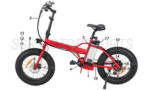 REAR WHEEL ASSY W/ MOTOR (NO TUBE/TIRE) FOR TRAILVIPER 500W REAR WHEEL ASSY W/ MOTOR (NO TUBE/TIRE) FOR TRAILVIPER 500W