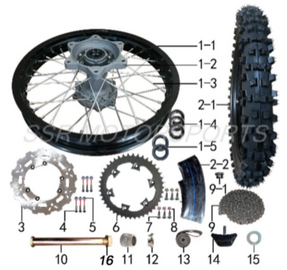 Rear 16" Rim/Wheel (SR189) Rear 16" Rim/Wheel (SR189)