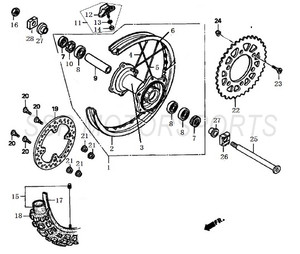 REAR WHEEL HUB FOR SSR SR450 REAR WHEEL HUB FOR SSR SR450