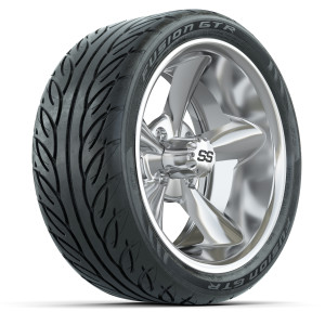 Set of (4) 14 in GTW Godfather Wheels with 205/40-R14 Fusion GTR Street Tires Chrome Set of (4) 14 in GTW Godfather Wheels with 205/40-R14 Fusion GTR Street Tires Chrome