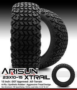 Arisun X-Trail Series All Terrain Golf Cart Tire - 23x10-15 (6-Ply)