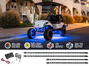 Million Color Expandable LED 4-Seater Golf Cart Underbody Lighting Kit Million Color Expandable LED 4-Seater Golf Cart Underbody Lighting Kit