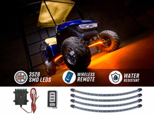 4pc Orange LED Golf Cart Underbody Lighting Kit 4pc Orange LED Golf Cart Underbody Lighting Kit