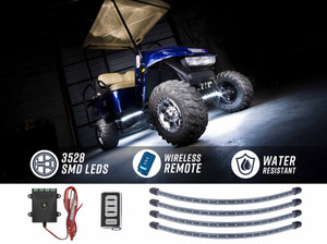 4pc White LED Golf Cart Underbody Lighting Kit 4pc White LED Golf Cart Underbody Lighting Kit