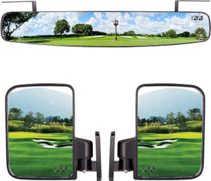 Golf Cart Side View Mirrors and Rear View Mirrors Foldable Universal