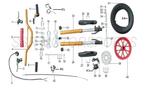 Rear Brake Lever with Perch for SSR SX50a Rear Brake Lever with Perch for SSR SX50a