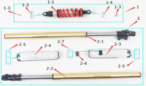 SYX MOTO Front Rear Shock Replacement Parts for Whip 125cc Dirt Bike SYX MOTO Front Rear Shock Replacement Parts for Whip 125cc Dirt Bike