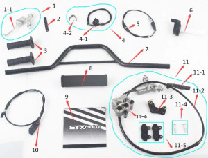 SYX MOTO Whip Steering Handle Replacement Parts for Whip 125cc Dirt Bike SYX MOTO Whip Steering Handle Replacement Parts for Whip 125cc Dirt Bike