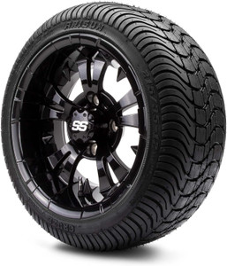 MODZ® Vampire Glossy Black 12" Golf Cart Wheels and Arisun Cruze (215/35-12) DOT Low Profile Golf Cart Tires Combo - Set of 4 MODZ® Vampire Glossy Black 12" Golf Cart Wheels and Arisun Cruze (215/35-12) DOT Low Profile Golf Cart Tires Combo - Set of 4