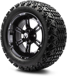 MODZ® Ambush Glossy Black 14" Golf Cart Wheels and Arisun X-Trail (23x10-14) DOT All-Terrain Golf Cart Tires Combo - Set of 4 MODZ® Ambush Glossy Black 14" Golf Cart Wheels and Arisun X-Trail (23x10-14) DOT All-Terrain Golf Cart Tires Combo - Set of 4