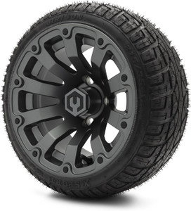 MODZ® Bomber Gunmetal 12" Golf Cart Wheels and Arisun X-Sport (215/35-12) DOT Golf Cart Tires Combo - Set of 4 MODZ® Bomber Gunmetal 12" Golf Cart Wheels and Arisun X-Sport (215/35-12) DOT Golf Cart Tires Combo - Set of 4