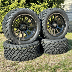 14" Glossy Black Golf Cart Wheels/Tires Combo 23x10-14 With Trendy All Terrain & Street Tread/DOT Certified, Quiet and Smooth Ride, Compatable W/EZGO/Club Car/YMH. Lift Kit Required 14" Glossy Black Golf Cart Wheels/Tires Combo 23x10-14 With Trendy All Terrain & Street Tread/DOT Certified, Quiet and Smooth Ride, Compatable W/EZGO/Club Car/YMH. Lift Kit Required