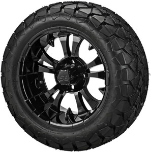 14" Warlock Gloss Black on 22x10-14 Trail Fox A/T Tires (Set of 4), Fits Club Car & EZGo carts, Golf Cart Tires and Wheels Combo, Can be Used on Lawn Mowers and ATV's 14" Warlock Gloss Black on 22x10-14 Trail Fox A/T Tires (Set of 4), Fits Club Car & EZGo carts, Golf Cart Tires and Wheels Combo, Can be Used on Lawn Mowers and ATV's