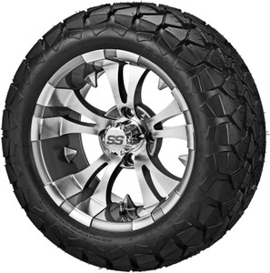 14" Warlock Gun Metal Gray/Machined on 22x10-14 Trail Fox A/T Tires (Set of 4), Fits Club Car & EZGo carts, Golf Cart Tires and Wheels Combo, Can be Used on Lawn Mowers and ATV's 14" Warlock Gun Metal Gray/Machined on 22x10-14 Trail Fox A/T Tires (Set of 4), Fits Club Car & EZGo carts, Golf Cart Tires and Wheels Combo, Can be Used on Lawn Mowers and ATV's