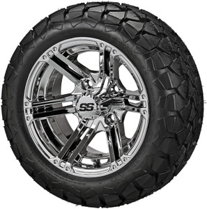 14" Yukon Mirror on 22x10-14 Trail Fox A/T Tires (Set of 4), Fits Club Car & EZGo carts, Golf Cart Tires and Wheels Combo, Can be Used on Lawn Mowers and ATV's 14" Yukon Mirror on 22x10-14 Trail Fox A/T Tires (Set of 4), Fits Club Car & EZGo carts, Golf Cart Tires and Wheels Combo, Can be Used on Lawn Mowers and ATV's