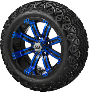 14" Casino Black/Blue on 23x10-14 Black Trail Tires (Set of 4)