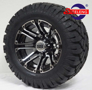 10″ Lancer Machined/Black Wheel – Aluminum Alloy / STEELENG 18″x9″-10″ STINGER All Terrain Tire DOT approved 10″ Lancer Machined/Black Wheel – Aluminum Alloy / STEELENG 18″x9″-10″ STINGER All Terrain Tire DOT approved