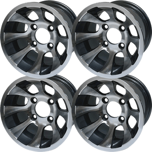 10″ Revolver Machined/Gunmetal Wheel – Aluminum Alloy (SET OF 4)