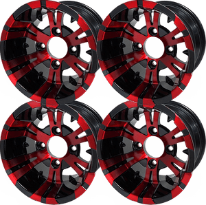 10″ Vampire Red/Black Wheel – Aluminum Alloy (SET OF 4)
